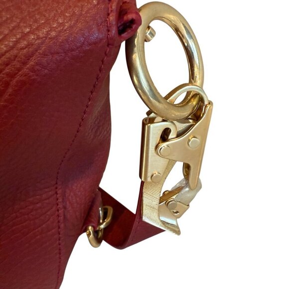 Burberry Knight Red Pebbled Leather Shoulder Bag with Gold hardware - Picture 10 of 16